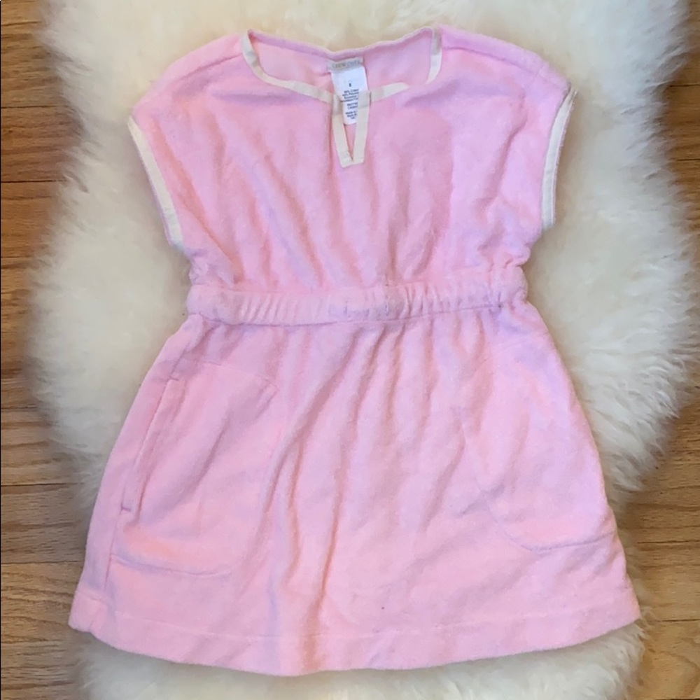 Pink terry beach cover-up